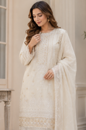 3-Piece Chiffon Suit – Pure Grace and Style