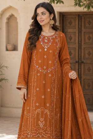 Embroidered | Chiffon 3‑Piece